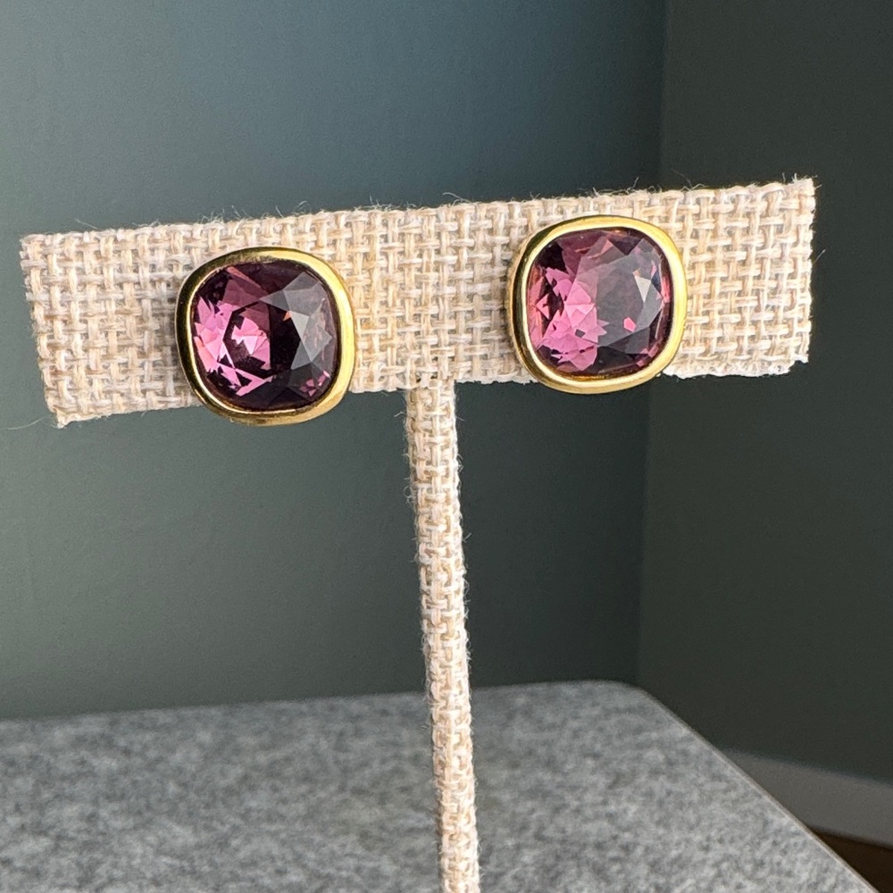 Dior Gold and Deep Purple Earrings